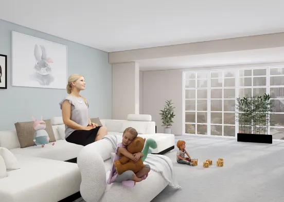 Livingroom Challenge with mom  Design Rendering
