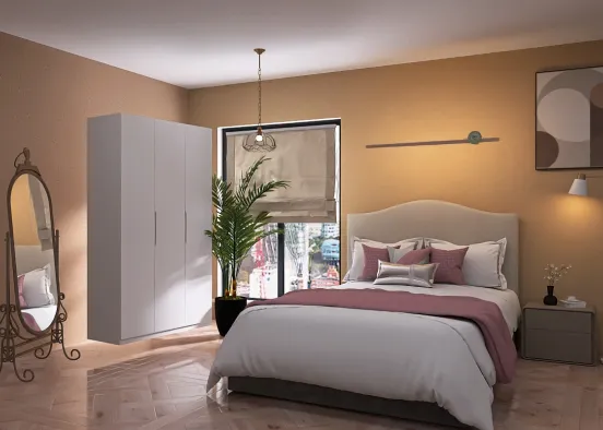 An aesthetic Bedroom 
 Design Rendering