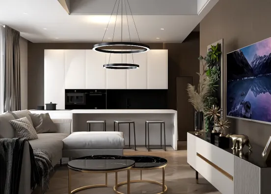 Quant living room/ kitchen Design Rendering