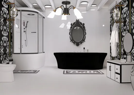 Onyx in the Snow (Master Bathroom) Design Rendering