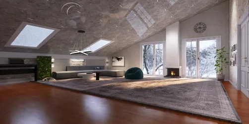 Sala de estar para invierno con mascotas incluidas