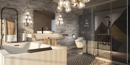 Custom Luxury Stone Bathroom 