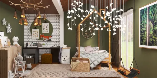 Forest Green Kids Room🌲🪵✨