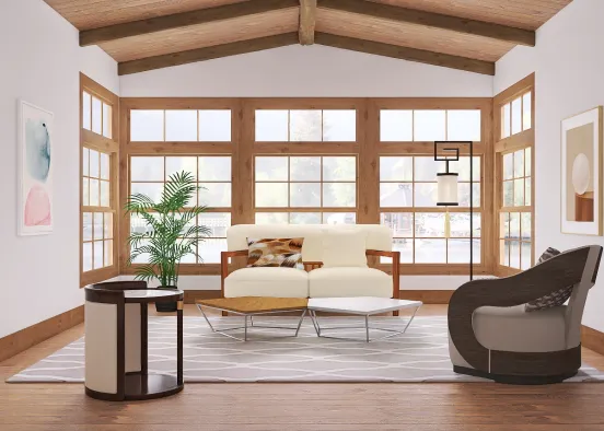 Modern White & Brown Livingroom | So cool 🫣😎 Design Rendering