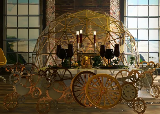 # wheel and meal served Renderização de Design