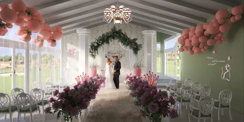um casamento simples, na própria sala
