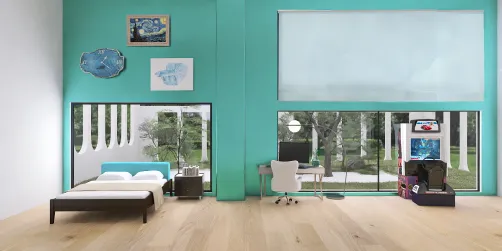 Cyan bedroom