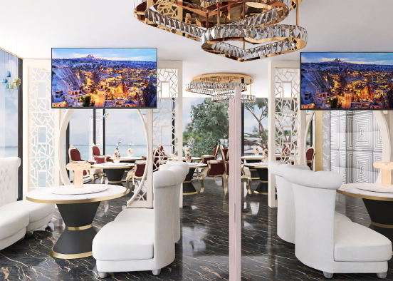 sea side Luxury Restaurant  Design Rendering