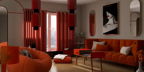 Orange living room idea 💡