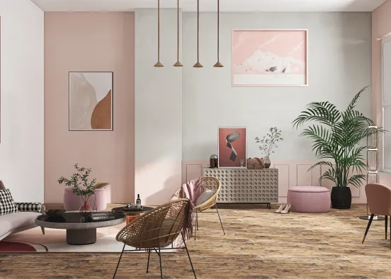 # A pink glam room💅🏻💋💕💗💖💞💓 Renderização de Design