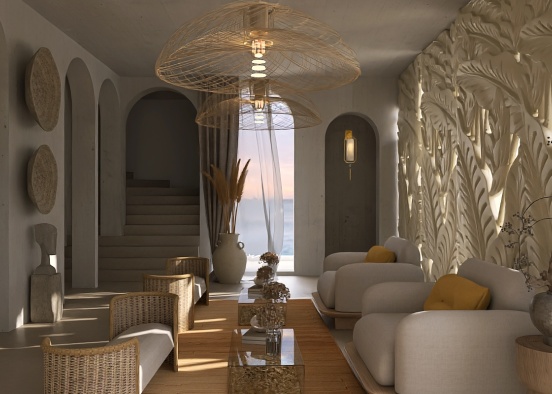 Waterfront resort lounge Design Rendering