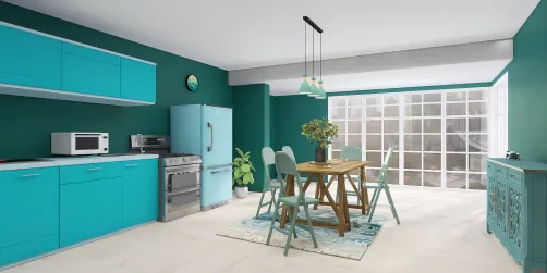 Teal kitchen 