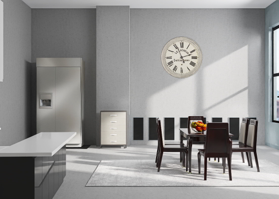 Modern black white and grey kitchen 🍽️ Design Rendering