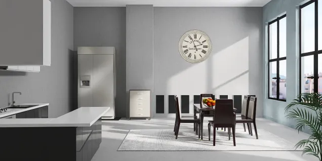 Modern black white and grey kitchen 🍽️