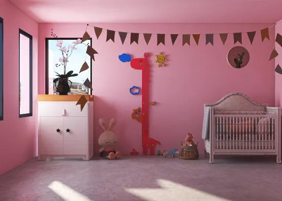 Room pink (girl) Design Rendering