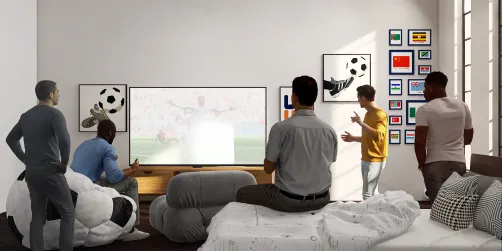 let's imagine - watching football/soccer