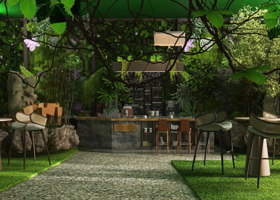 Forest Coffee Shop Design Rendering