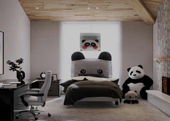 Cute Panda Bedroom! Design Rendering