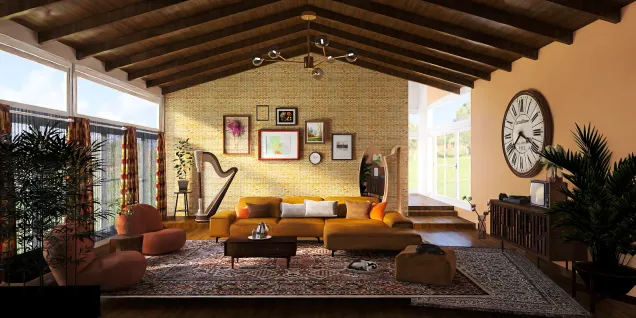 70s inspired living room 