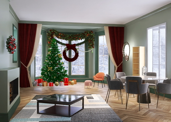 Christmas lounge Design Rendering