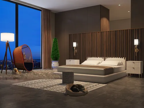 Mediterranean bedroom interior design 