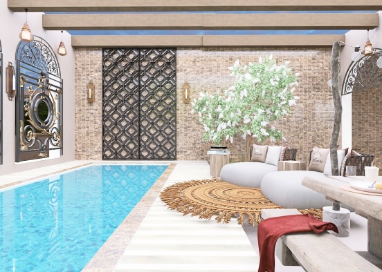 Let's enjoy the outdoors in the Moroccan way. Design Rendering