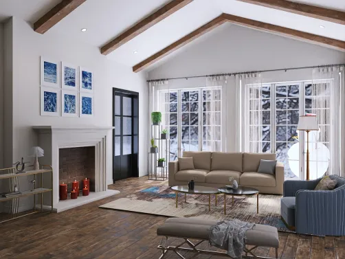 soft blue living room
