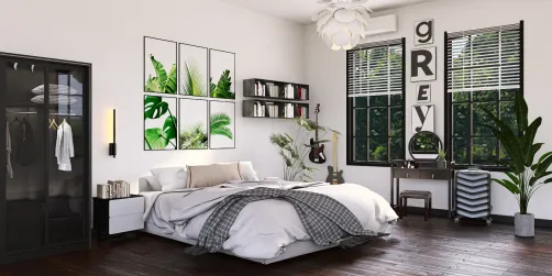 Music and plants calm bedroom