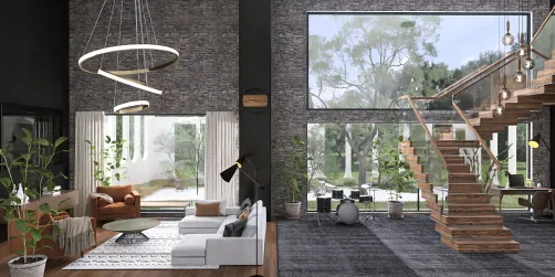 Rustic cabin living and office