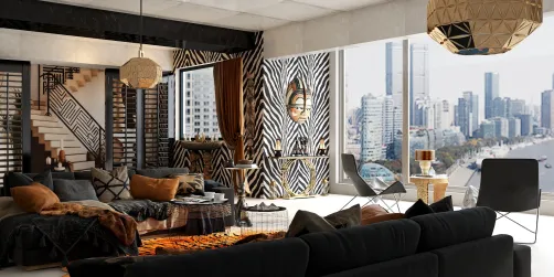African livingroom and hallway