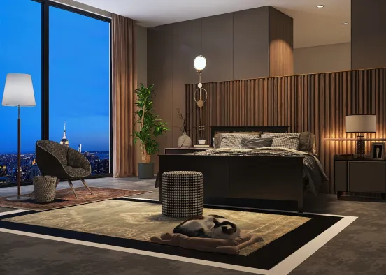 Night bedroom design  Design Rendering