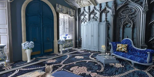 Blue Gothic Bedroom for Susan