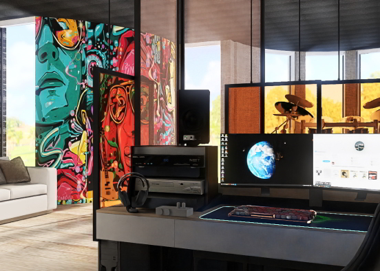 salle de studio 🎚️🎛️🎶🎧 Design Rendering
