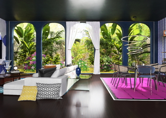 Living/Dining Room Miami Design Rendering