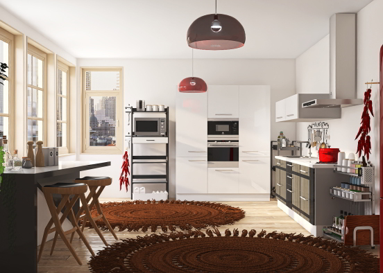 Chi keniota Space Living kitchen  Design Rendering