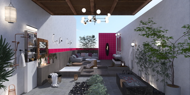 Outdoor spa and lounge 