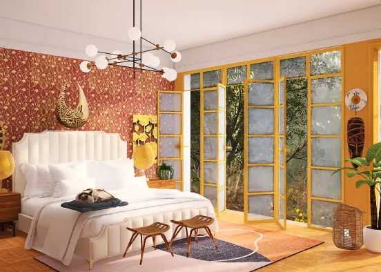 Indonesian Bedroom Design Rendering