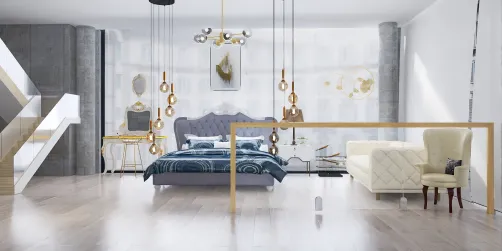 Rich bedroom (gold theme room)