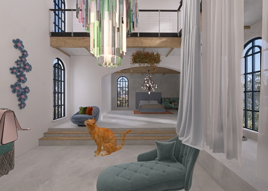 Relax home with kitties  Design Rendering