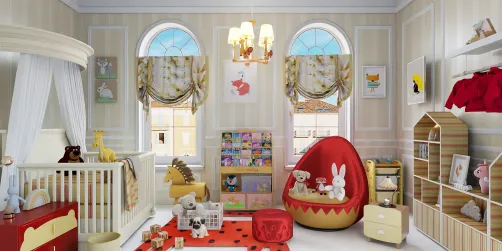 Nursery in yellow and red