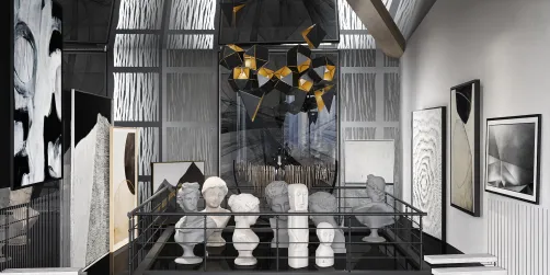 Museu de estátua e exposição de quadros