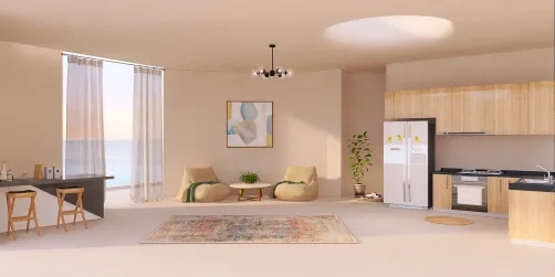 open spaced living and kitchen