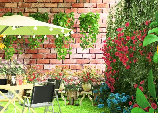 # Beautiful backyard retreat in full spring Renderização de Design