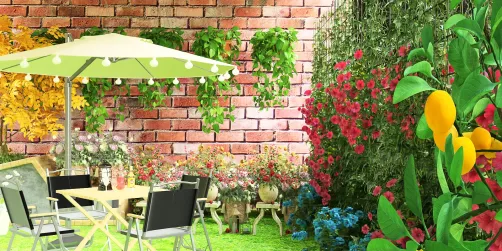 Beautiful backyard retreat in full spring