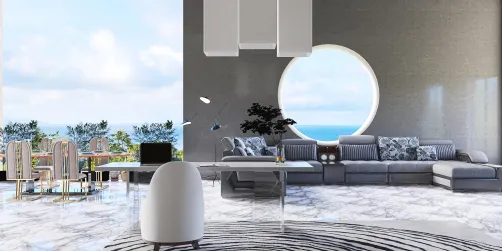 Zen Office/living room with dining room 