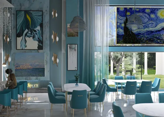 The Impressionism Dining Room.      Design Rendering