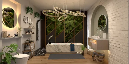 Tropical zen bathroom
