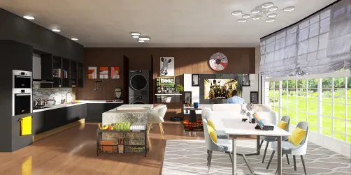 Kitchen/dining and living room.