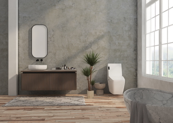 Elegant Bathroom - Bohemian Style Design Rendering