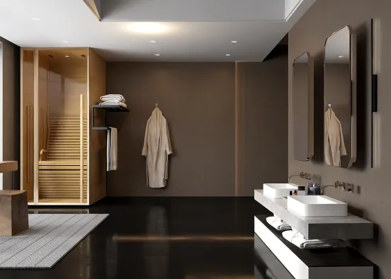 Bathroom with sauna  Design Rendering